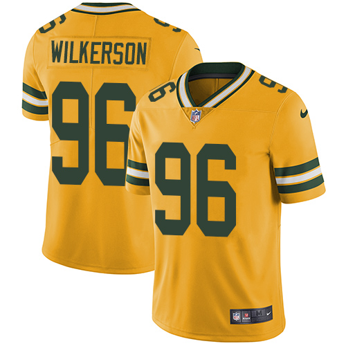 Nike Packers #96 Muhammad Wilkerson Yellow Men's Stitched NFL Limited Rush Jersey - Click Image to Close